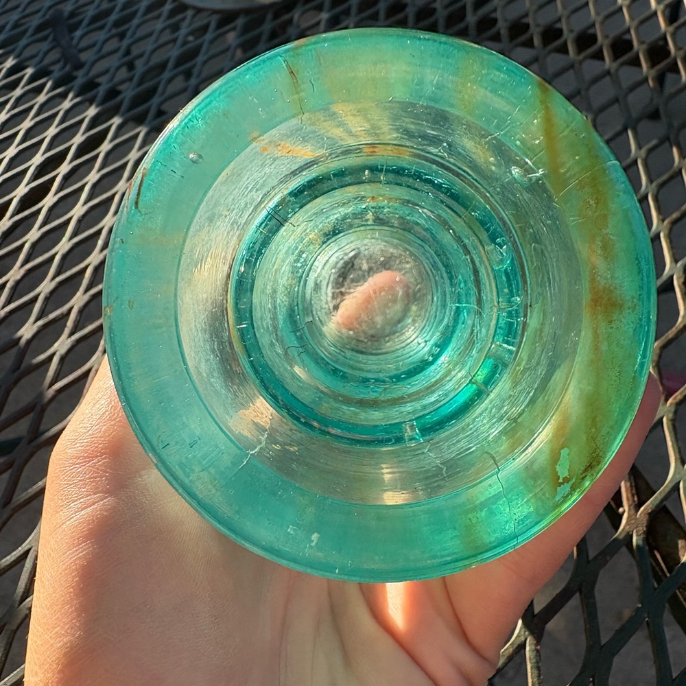 Vintage W. Brookfield New York Glass Insulator - Aqua - Picture 4 of 5
